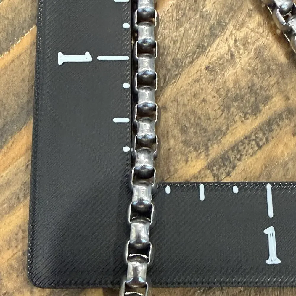 SHR Stainless Steel Heavy Round Box Chain Necklace 57g Venetian Link 22” Length